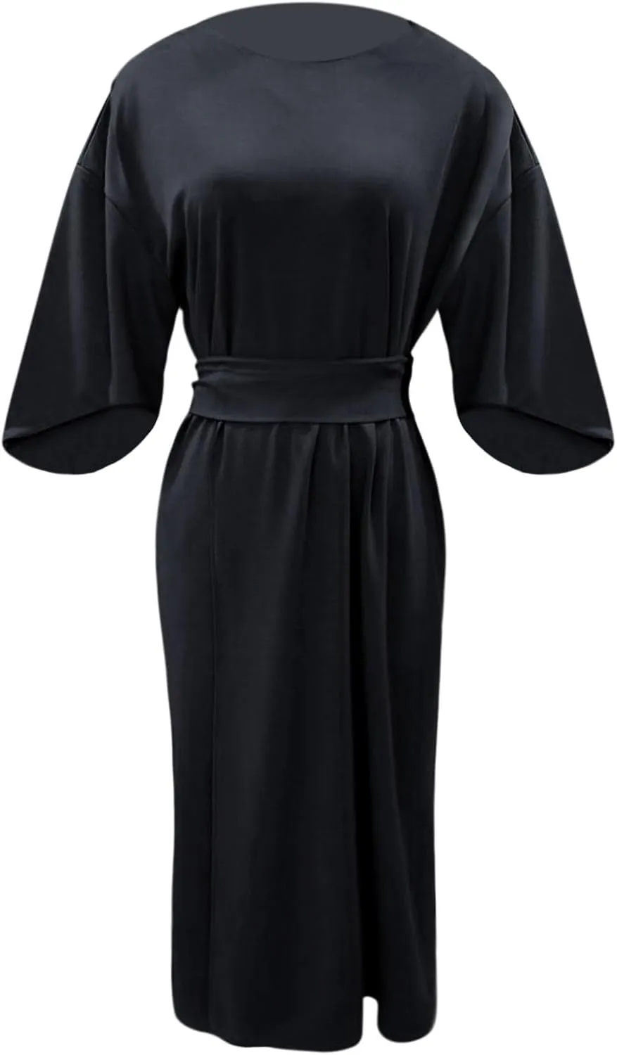2025 Dresses for Women Elegant Classy 3/4 Lantern Sleeve Solid Color High Waist A Line Flowy Formal Evening Gowns Dress