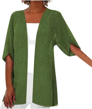 2025 Lightweight Cardigans for Women Summer Casual Half Sleeve Kimono Loose Open Front Blouse Top Plus Size Outfits