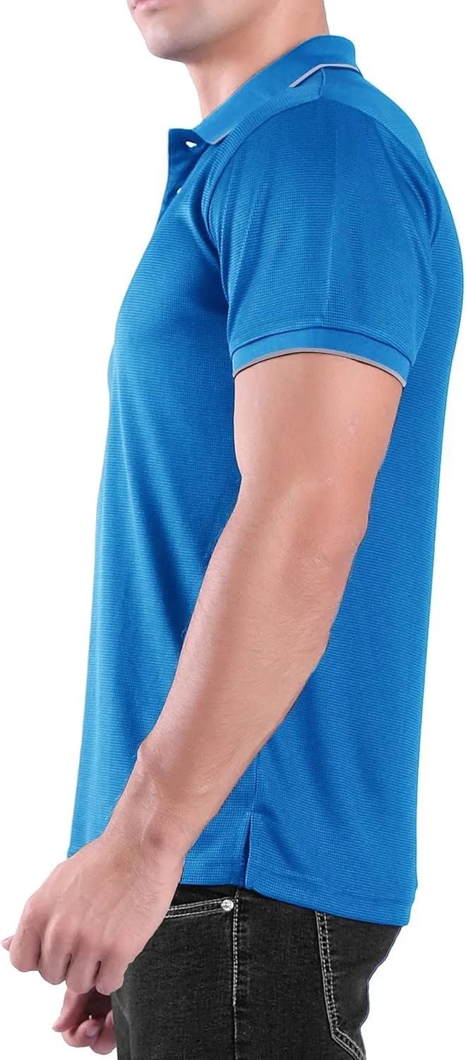 3 Pack Mens Polo Shirts Summer Quick Dry T-Shirt Slim Fit Short Sleeve Casual Sports Workout Golf Tees