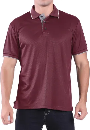 3 Pack Mens Polo Shirts Summer Quick Dry T-Shirt Slim Fit Short Sleeve Casual Sports Workout Golf Tees
