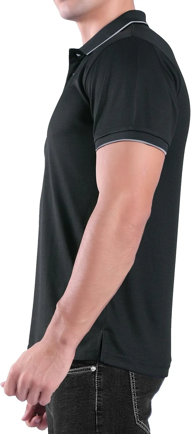 3 Pack Mens Polo Shirts Summer Quick Dry T-Shirt Slim Fit Short Sleeve Casual Sports Workout Golf Tees