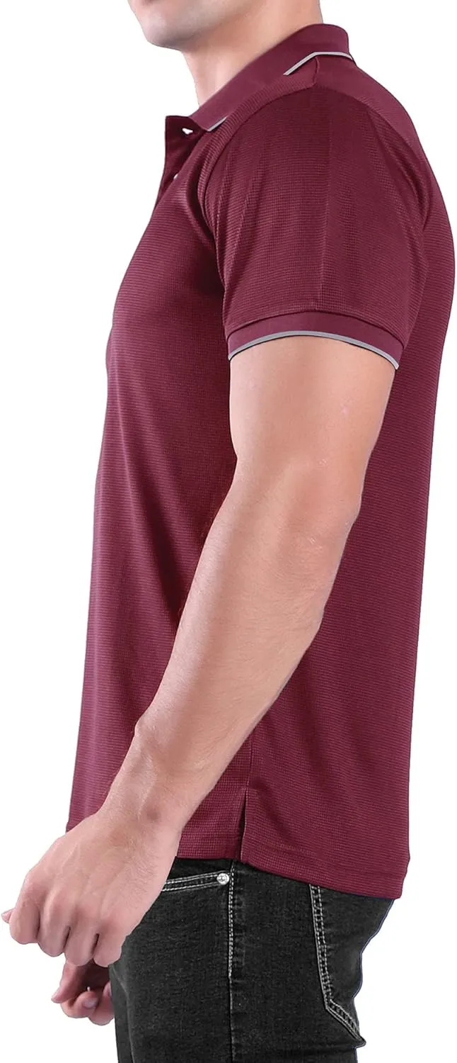 3 Pack Mens Polo Shirts Summer Quick Dry T-Shirt Slim Fit Short Sleeve Casual Sports Workout Golf Tees