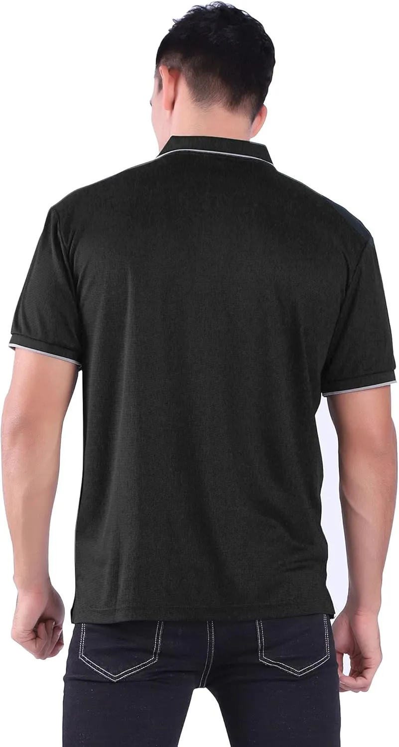 3 Pack Mens Polo Shirts Summer Quick Dry T-Shirt Slim Fit Short Sleeve Casual Sports Workout Golf Tees