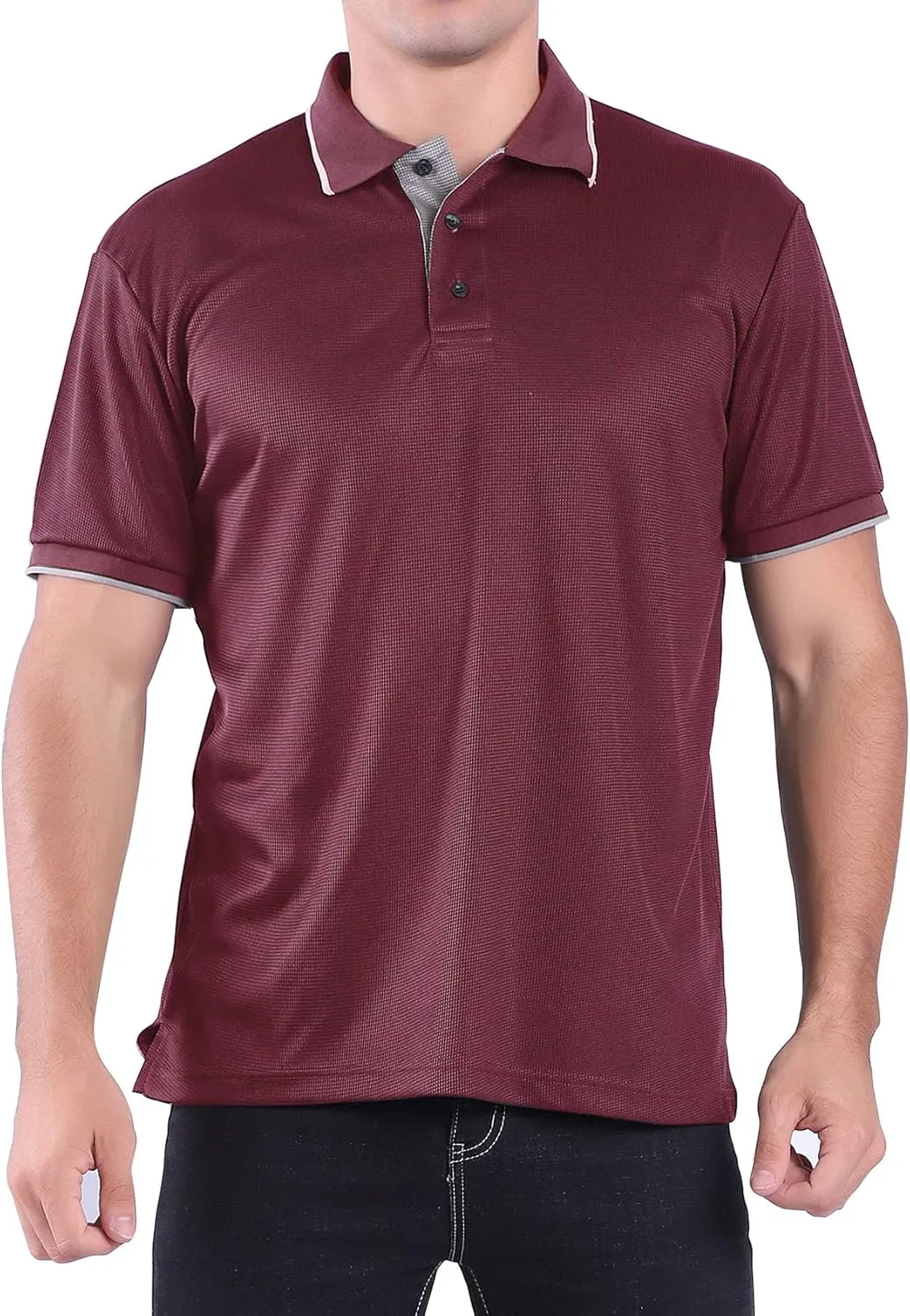 3 Pack Mens Polo Shirts Summer Quick Dry T-Shirt Slim Fit Short Sleeve Casual Sports Workout Golf Tees
