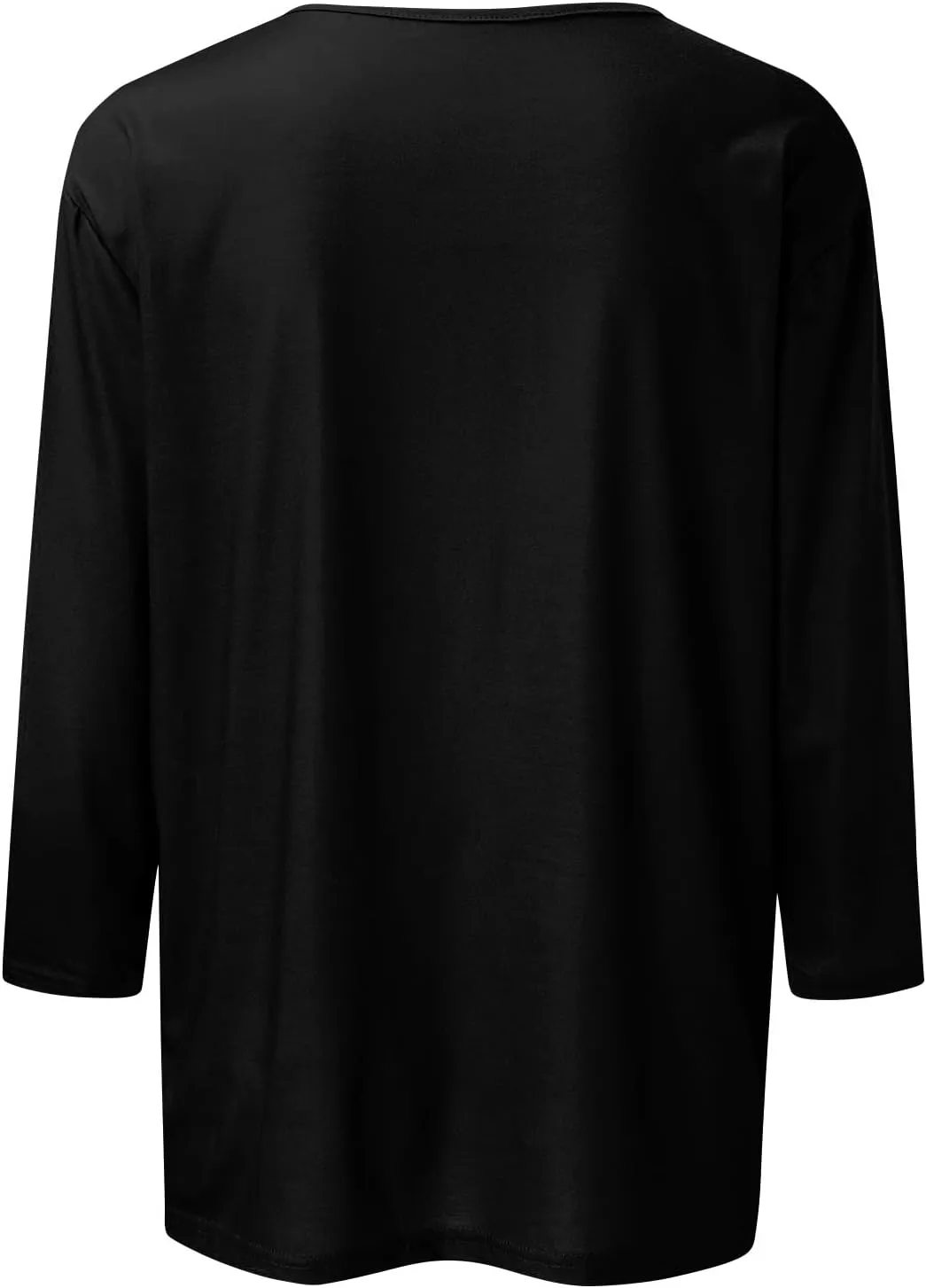 3/4 Length Sleeve Womens Tops Casual Loose Fit Crewneck T Shirts Cute Solid Three Quarter Length Tunic Tops