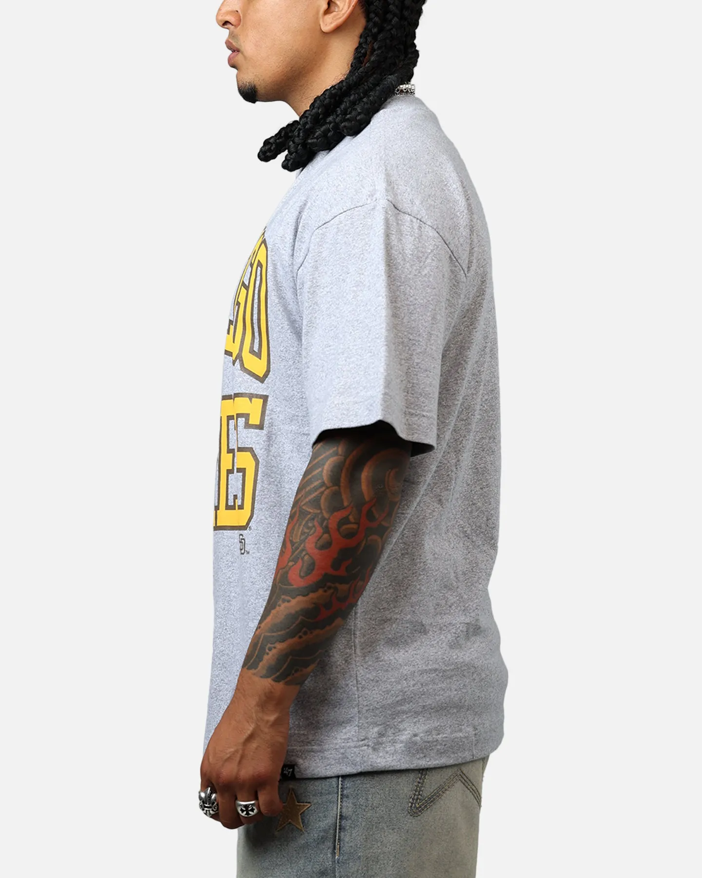 47 Brand San Diego Padres Stack T-Shirt Grey