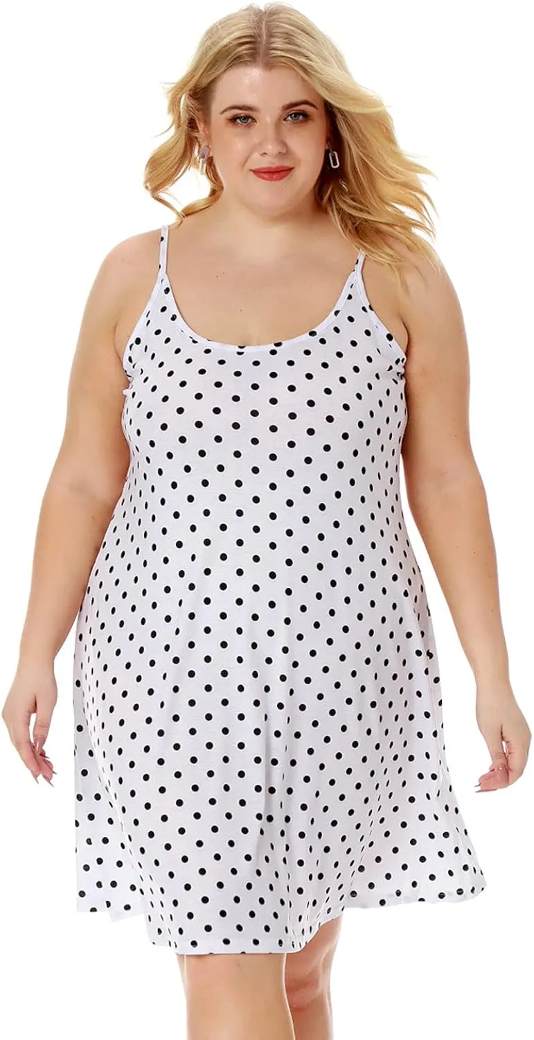 7th Element Plus Size Slip Dress for Women Under Dresses 2025 Spaghetti Strap Cami Camisoles Sun Tank Sleeveless Sundress