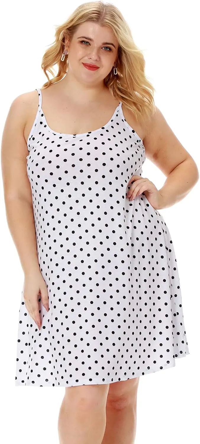 7th Element Plus Size Slip Dress for Women Under Dresses 2025 Spaghetti Strap Cami Camisoles Sun Tank Sleeveless Sundress