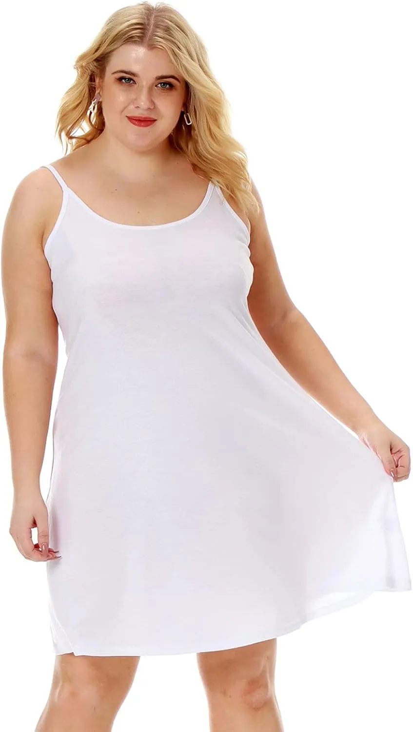 7th Element Plus Size Slip Dress for Women Under Dresses 2025 Spaghetti Strap Cami Camisoles Sun Tank Sleeveless Sundress