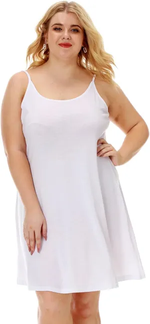 7th Element Plus Size Slip Dress for Women Under Dresses 2025 Spaghetti Strap Cami Camisoles Sun Tank Sleeveless Sundress