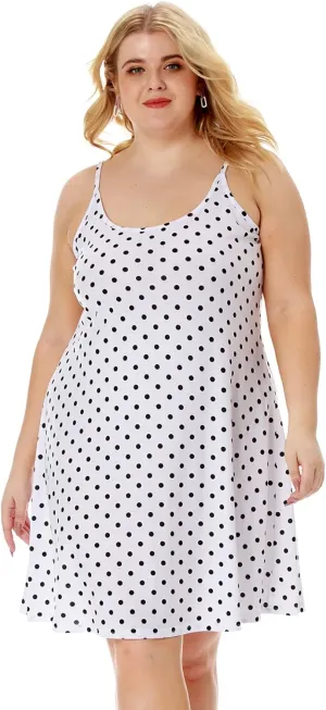 7th Element Plus Size Slip Dress for Women Under Dresses 2025 Spaghetti Strap Cami Camisoles Sun Tank Sleeveless Sundress