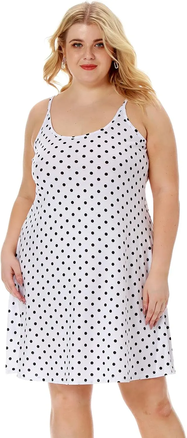 7th Element Plus Size Slip Dress for Women Under Dresses 2025 Spaghetti Strap Cami Camisoles Sun Tank Sleeveless Sundress