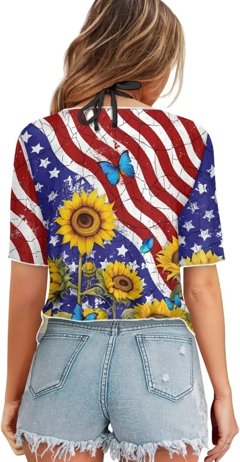 AFPANQZ Cardigans Sexy Open Front Self Tie Cardgans Spring Summer Soft Lightweight Chiffon T-Shirt Bikini Tee Top
