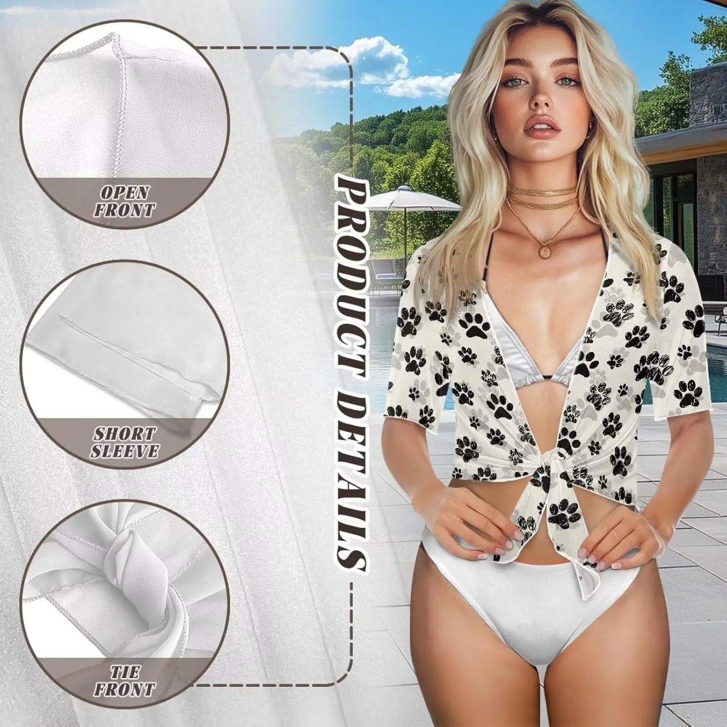 AFPANQZ Cardigans Sexy Open Front Self Tie Cardgans Spring Summer Soft Lightweight Chiffon T-Shirt Bikini Tee Top
