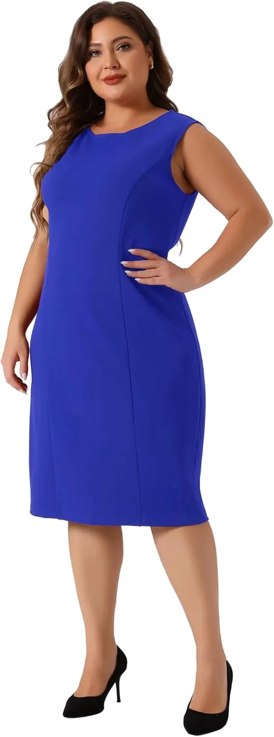 Agnes Orinda Plus Size Dress Suits for Women Two Piece Outfits Blazers Jacket and Sleeveless Dress Business Casual Suit Sets