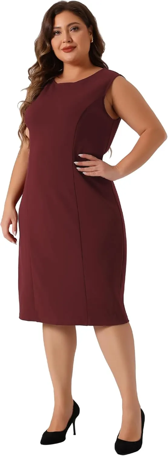 Agnes Orinda Plus Size Dress Suits for Women Two Piece Outfits Blazers Jacket and Sleeveless Dress Business Casual Suit Sets