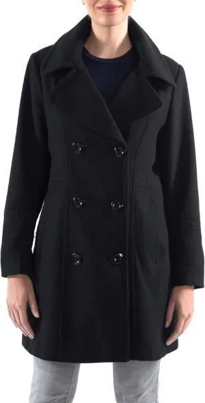 Alpine Swiss Norah Womens Wool Blend Peacoat Runs Large  Double-Breasted Jacket with Flattering Fit