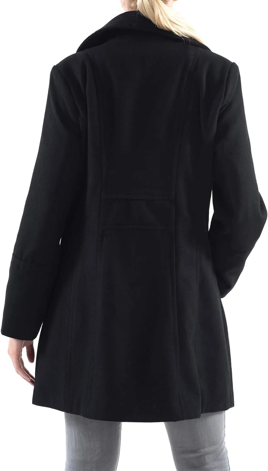 Alpine Swiss Norah Womens Wool Blend Peacoat Runs Large  Double-Breasted Jacket with Flattering Fit