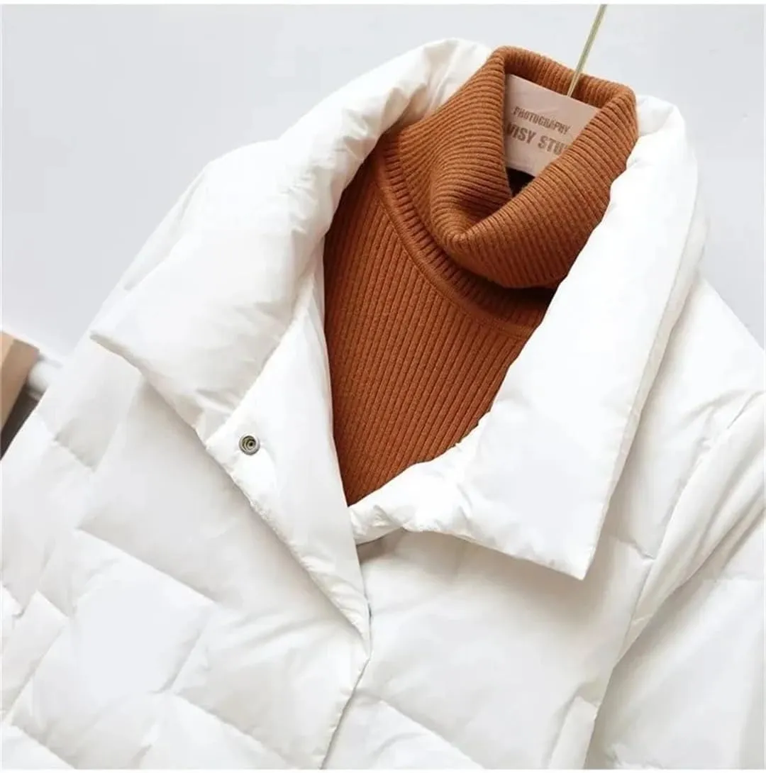 Autumn Winter Lightweight Women's Down Cotton Jacket Korean Padded Coat Stand Collar Ultra-Light Short Parkas