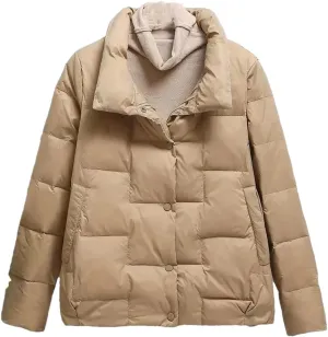 Autumn Winter Lightweight Women's Down Cotton Jacket Korean Padded Coat Stand Collar Ultra-Light Short Parkas