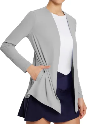 baleaf Women's Lightweight Cardigan with Pockets Long Sleeve Shirts Open Front Casual Loose Jackets Soft Drape