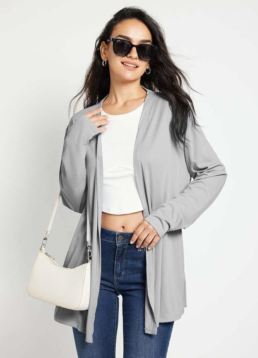 baleaf Women's Lightweight Cardigan with Pockets Long Sleeve Shirts Open Front Casual Loose Jackets Soft Drape