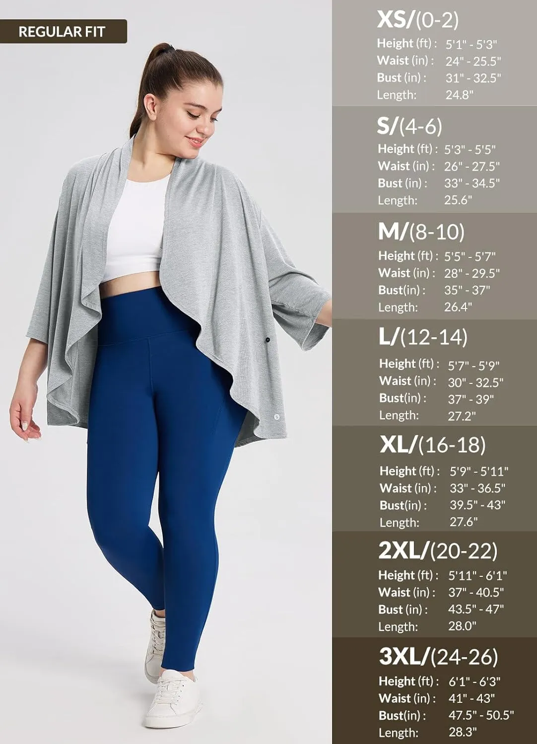 baleaf Women's Lightweight Cardigans Open Front 3/4 Sleeve Soft Summer Long Cardigan with Pockets for Office Yoga
