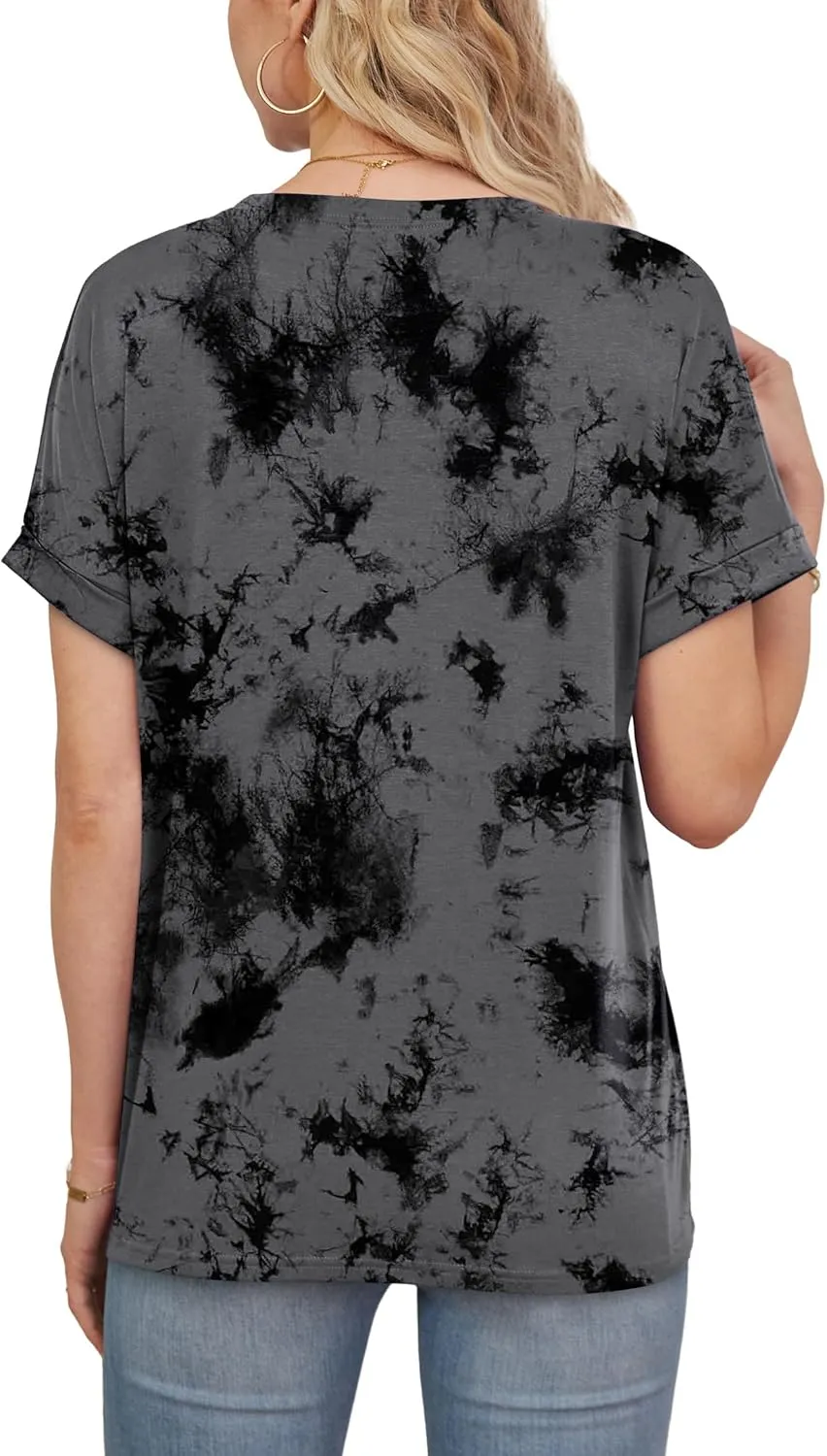 Besshopie Women's Oversized T Shirts Short Sleeve Crewneck Summer Tops Casual Loose Basic Tee Shirts 2025 Trendy Clothes