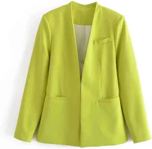 Blazer for Women 2024 Open Front Cardigan Work Suit Business Office Suit Jacket Trench Coat Office Attire
