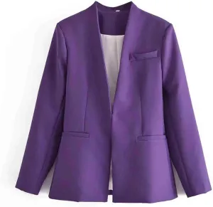 Blazer for Women 2024 Open Front Cardigan Work Suit Business Office Suit Jacket Trench Coat Office Attire