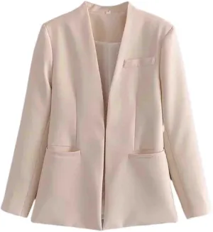 Blazer for Women 2024 Open Front Cardigan Work Suit Business Office Suit Jacket Trench Coat Office Attire