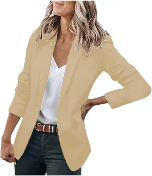 Blazers for Women Open Front Long Sleeve Blazer Jackets Business Casual Outfits Stretchy Lightweight Suit Jackets
