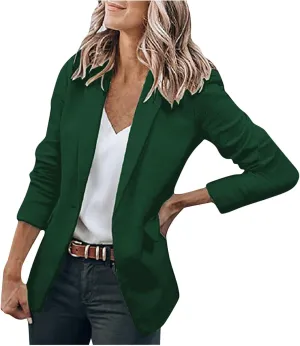 Blazers for Women Open Front Long Sleeve Blazer Jackets Business Casual Outfits Stretchy Lightweight Suit Jackets