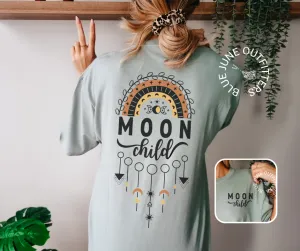 Bohemian Celestial Moon Child Tee | Comfort Colors Tee