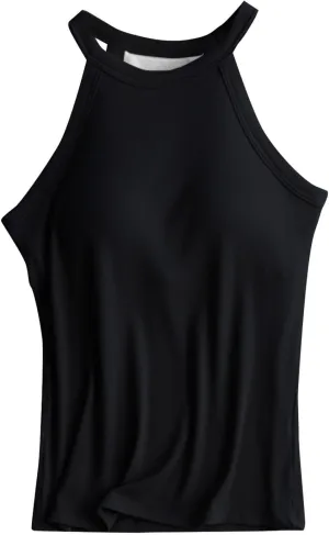 Built in Bra Camisole Shirts for Women Athletic Racerback Basic Solid Color Blouses Casual Soft Workout Tank Tops