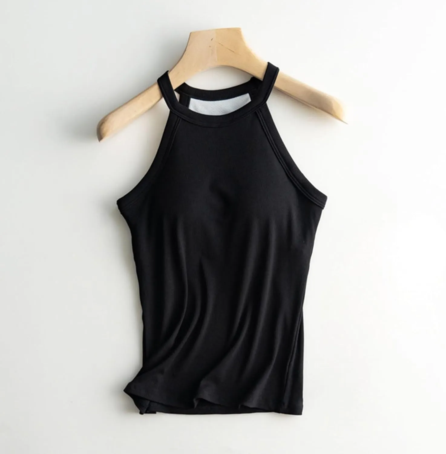 Built in Bra Camisole Shirts for Women Athletic Racerback Basic Solid Color Blouses Casual Soft Workout Tank Tops