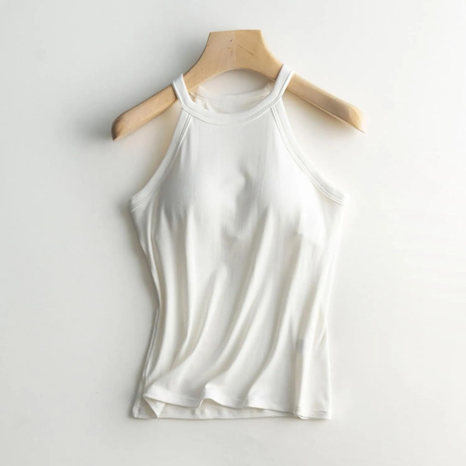 Built in Bra Camisole Shirts for Women Athletic Racerback Basic Solid Color Blouses Casual Soft Workout Tank Tops