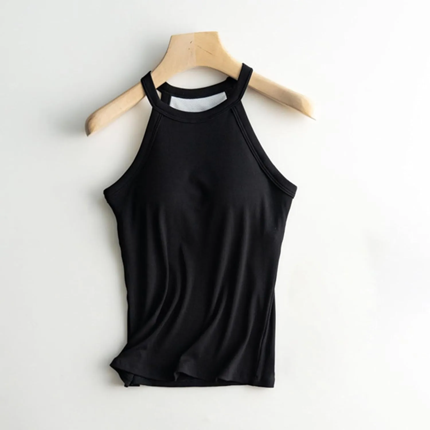Built in Bra Camisole Shirts for Women Athletic Racerback Basic Solid Color Blouses Casual Soft Workout Tank Tops