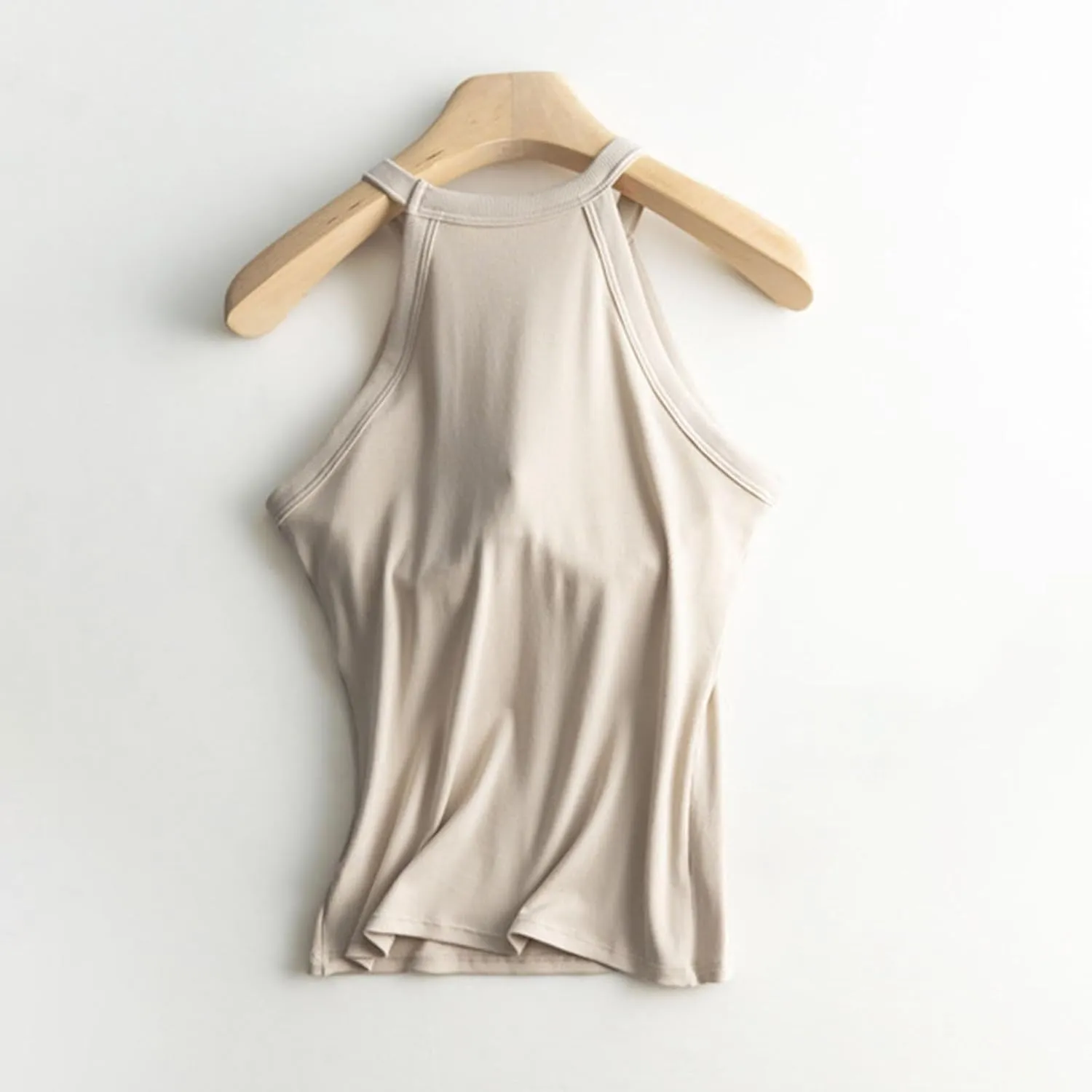 Built in Bra Camisole Shirts for Women Athletic Racerback Basic Solid Color Blouses Casual Soft Workout Tank Tops