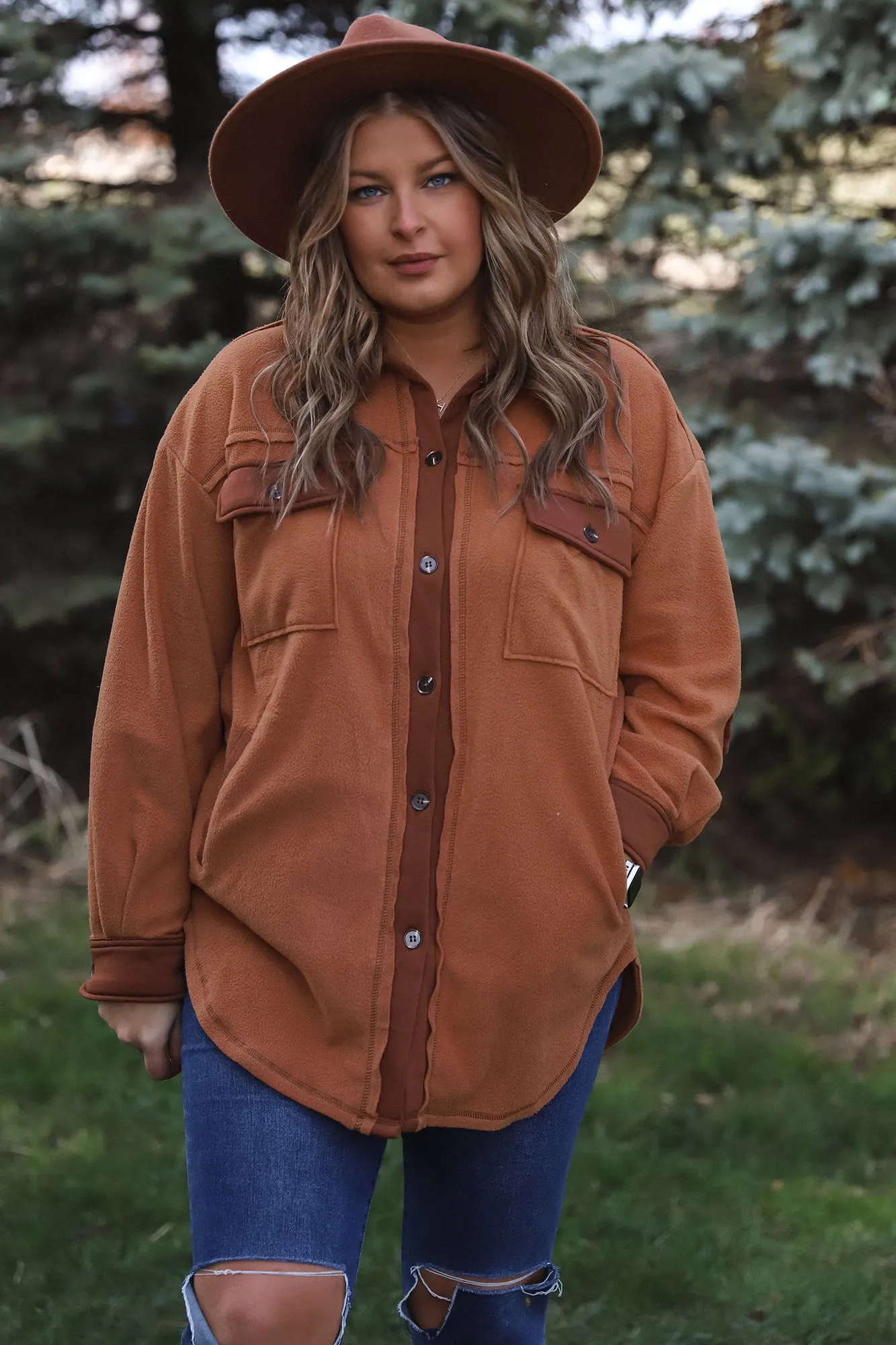 Camel Maddie Two-Tone Shacket