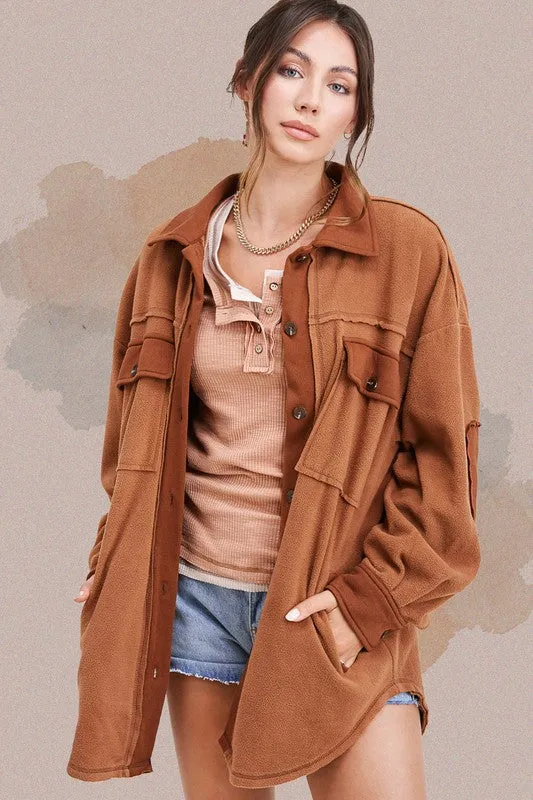 Camel Maddie Two-Tone Shacket