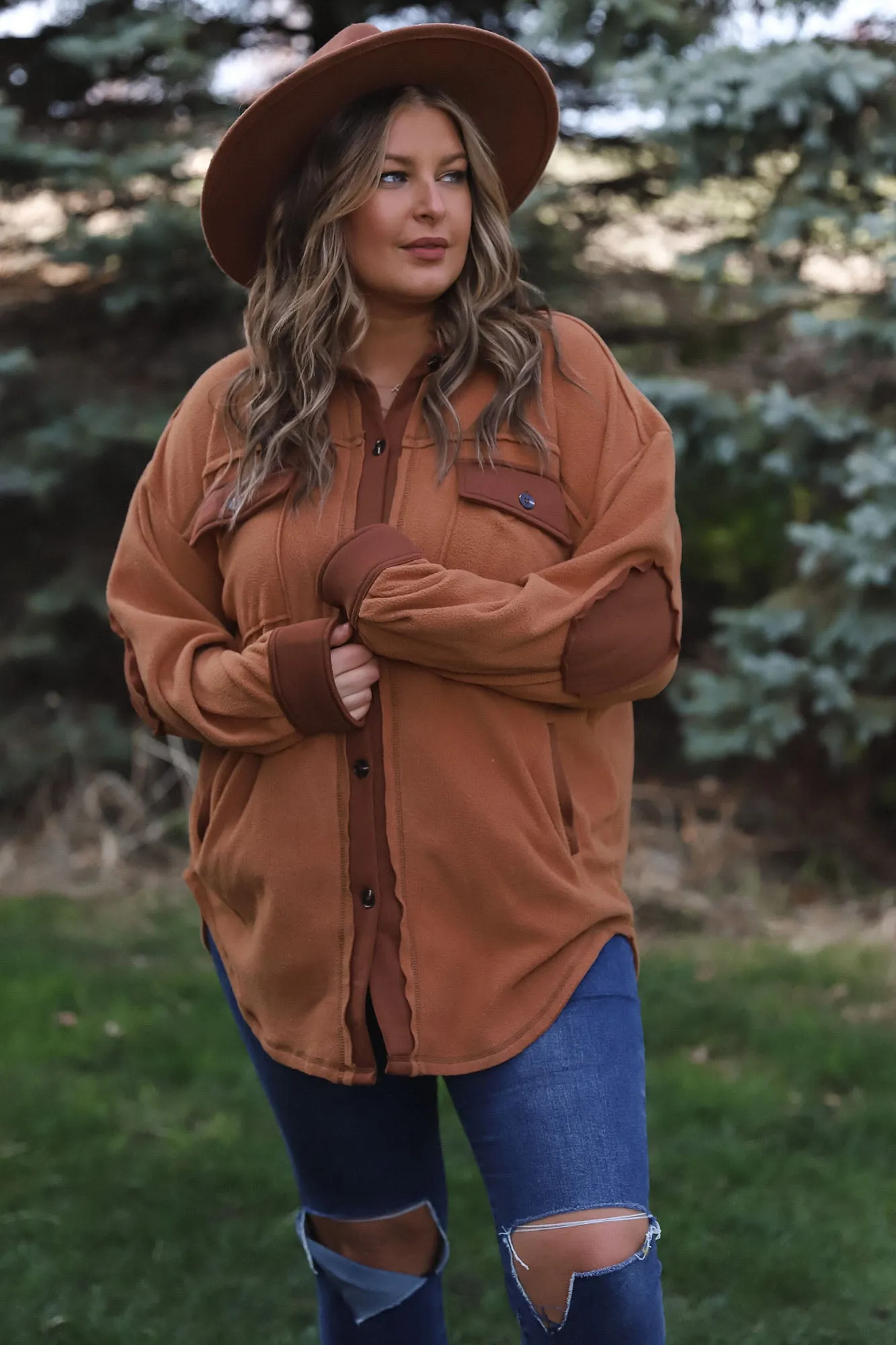 Camel Maddie Two-Tone Shacket