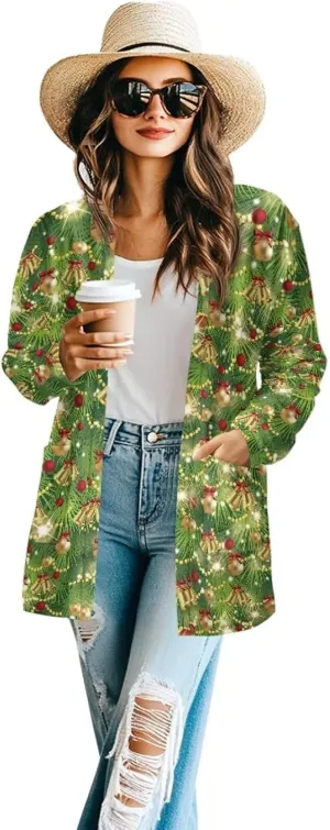 Cardigans for Women Trendy Soft Open Front Draped Cardigan with Pockets Lightweight Long Sleeve Fall Outwear S-2XL