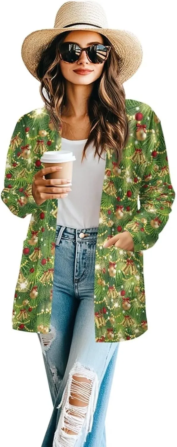 Cardigans for Women Trendy Soft Open Front Draped Cardigan with Pockets Lightweight Long Sleeve Fall Outwear S-2XL