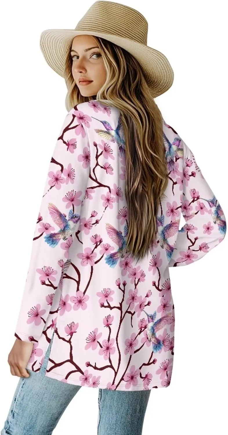 Cardigans for Women Trendy Soft Open Front Draped Cardigan with Pockets Lightweight Long Sleeve Fall Outwear S-2XL