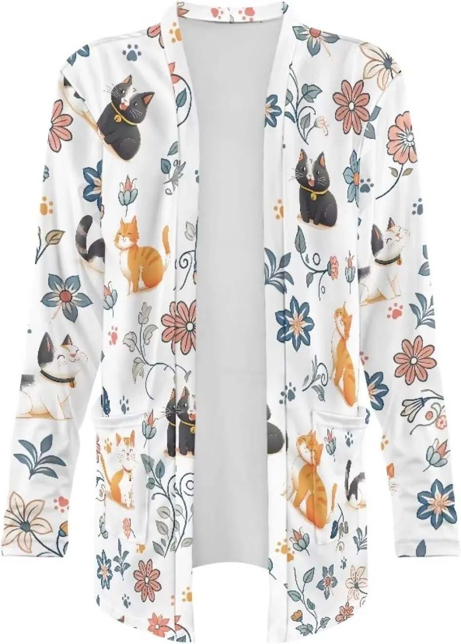 Cardigans for Women Trendy Soft Open Front Draped Cardigan with Pockets Lightweight Long Sleeve Fall Outwear S-2XL