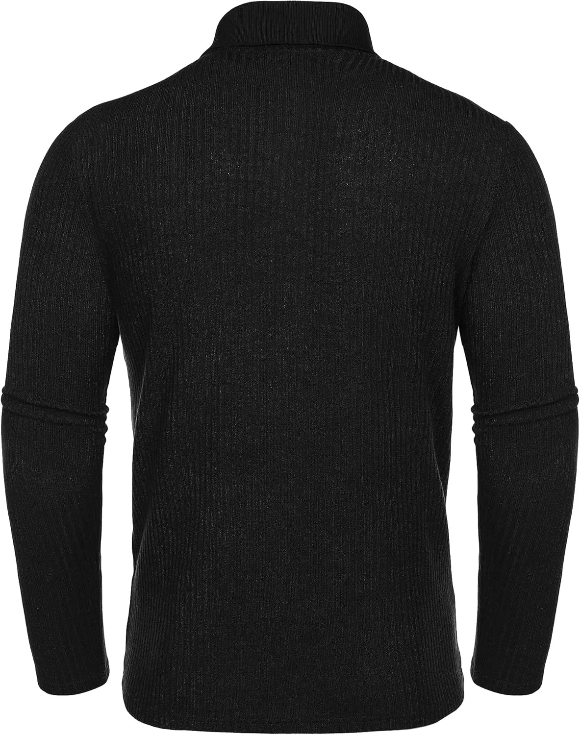 COOFANDY Men's Stretch Muscle Tshirts Long Sleeve Knit Tees Casual Slim Fit Polo Shirts
