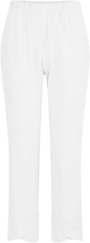Cotton Linen Pants for Women Casual Capri Pant Plus Size Wide Leg Palazzo Summer Cropped Elastic Waist Trousers