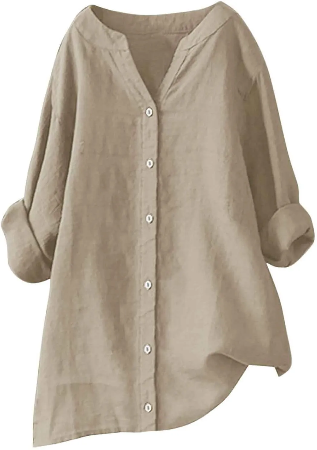Cotton Linen Pants Sets for Women 2 Piece Summer Oversized Long Sleeve Button Shirt Wide Leg Casual Pants Tracksuits
