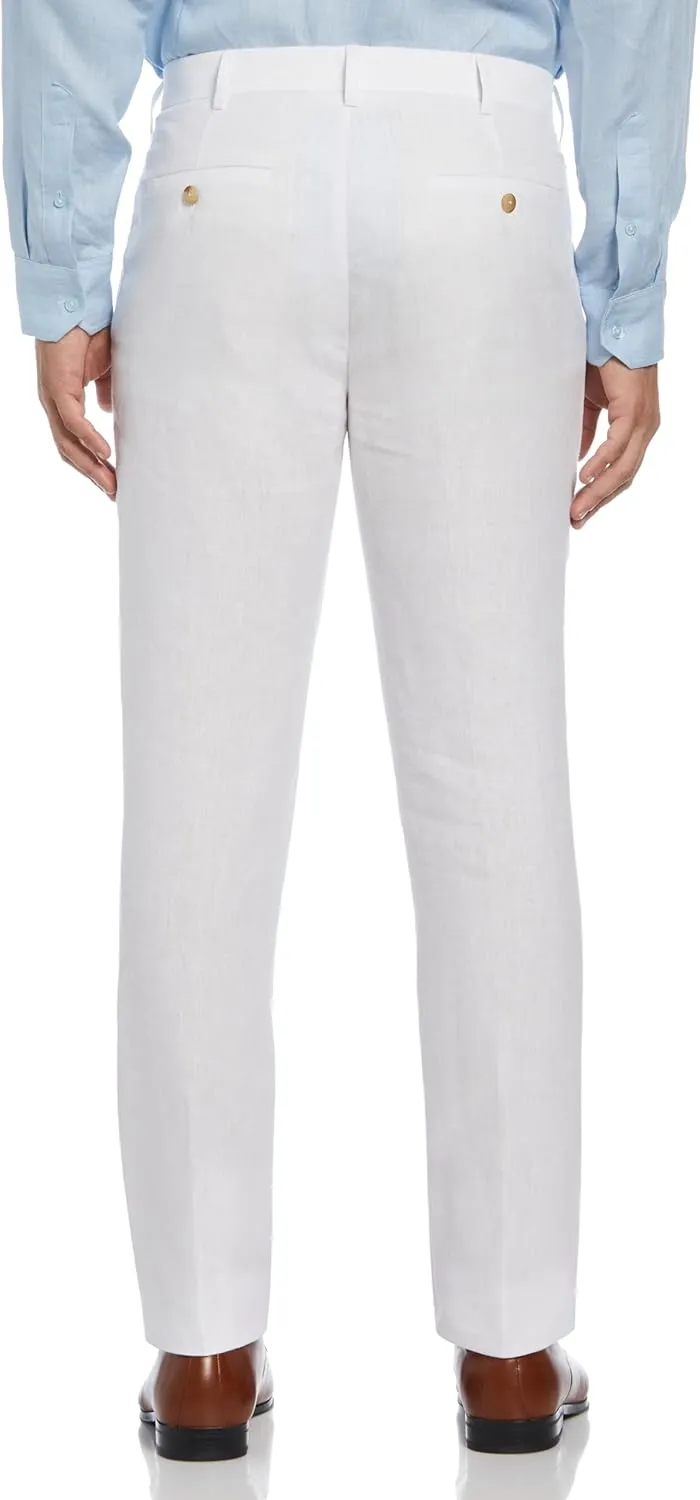 Cubavera Men's Delave 100% Linen Pant, Flat Front Lightweight Fabric, Relaxed Summer Pants For Men